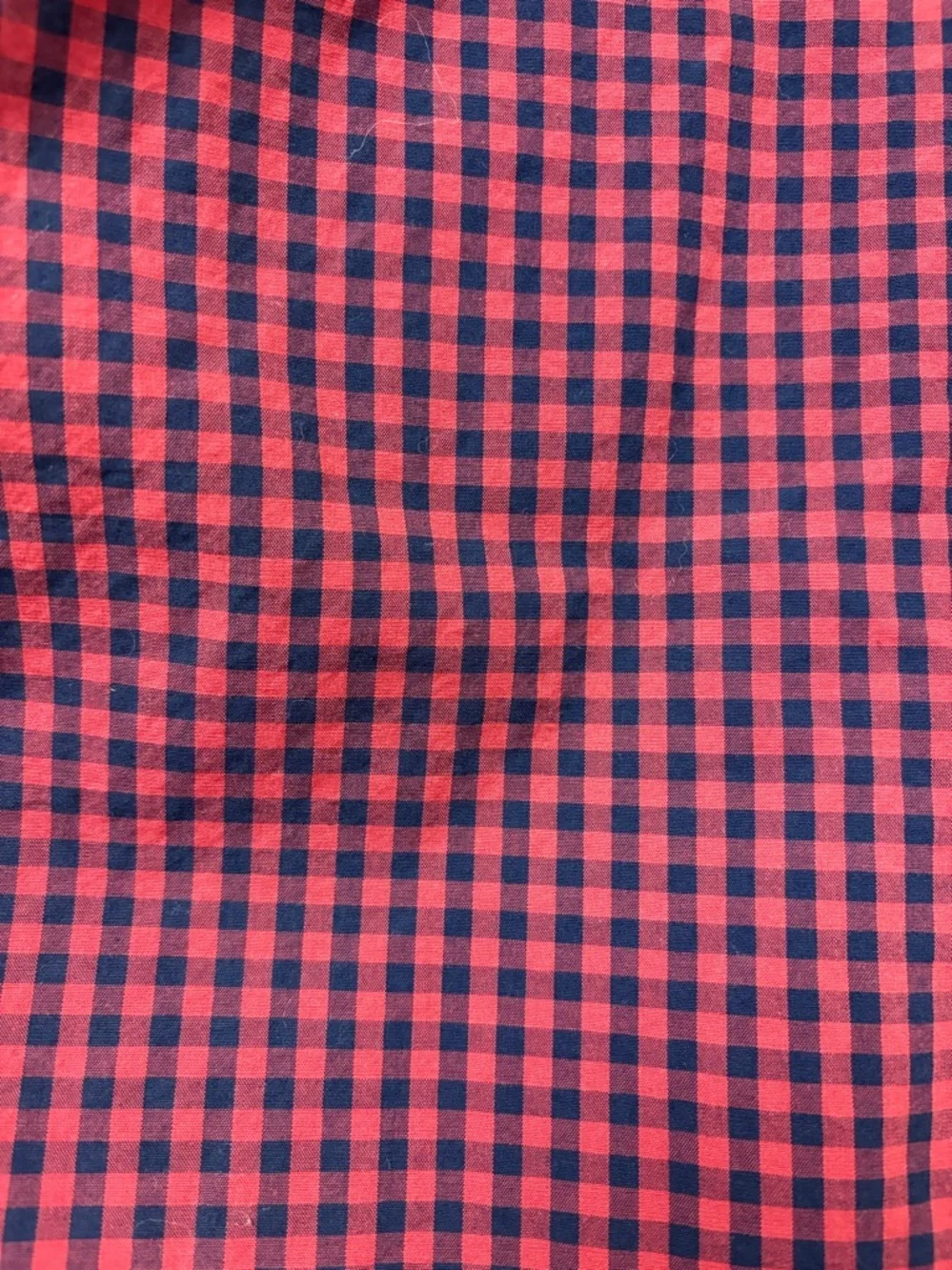 J Crew Slim Untucked Flex  Deep Red/Blue Check Men’s Button Up Long Sleeve Sz XL